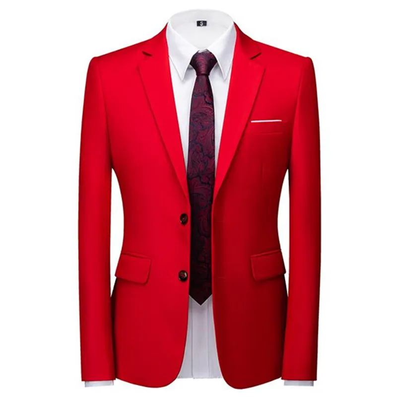 Jaket Formal warna polos pria, Blazer Tuxedo pesta Prom pernikahan tersedia 21 warna 23523345