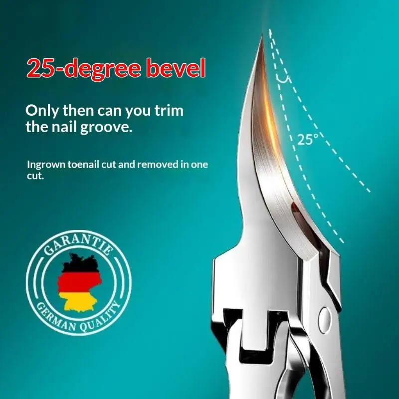 Slanted Pointed Nail Clipper Sharp And Durable Anti-Splash Toenail Clipper For Ingrown Thick Toenail Pliers Scissors Nail Care