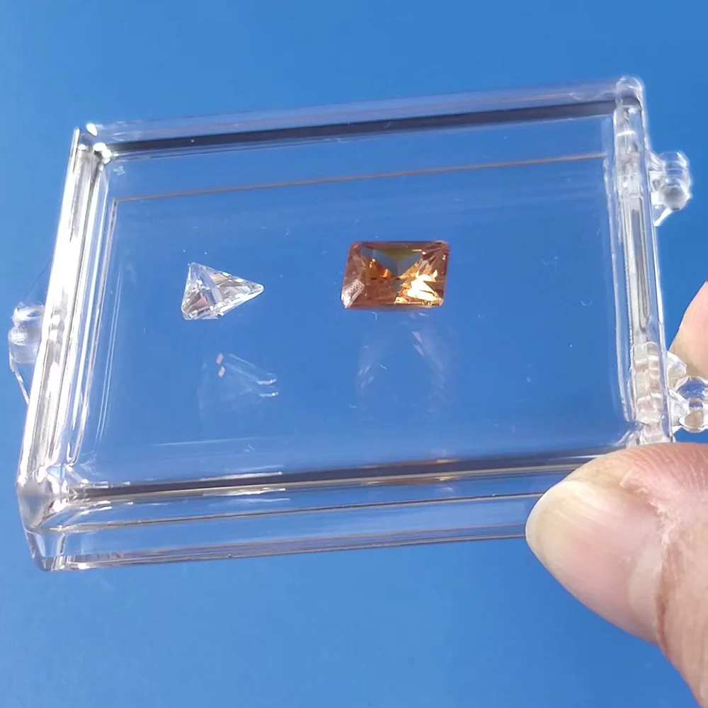 Schwimmende Edelstein-Aufbewahrungsbox, Edelsteine, Display-Organizer, Halter, transparent, selbstklebend, lose Diamant-Stein-Zirkon-Schmuck-Verpackungsboxen
