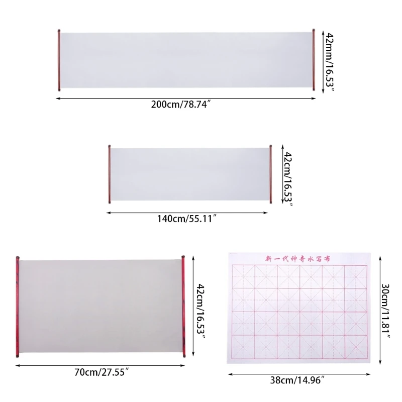 Pano escrita água caligrafia reutilizável caligrafia chinesa pano escrita água rolagem ferramenta caligrafia