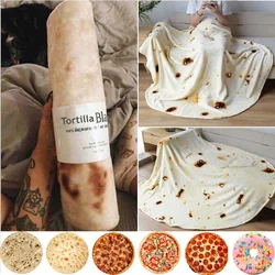 Warm Flannel Tortilla Blanket Mexican Pita Lavash Throw Blanket for Bed Fleece Sofa Plaid Bedspreads Winter Pizza Blanket