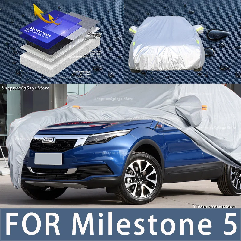 

For Milestone 5 Outdoor Protection Full Car Covers Snow Cover Sunshade Waterproof Dustproof Exterior Car accessories