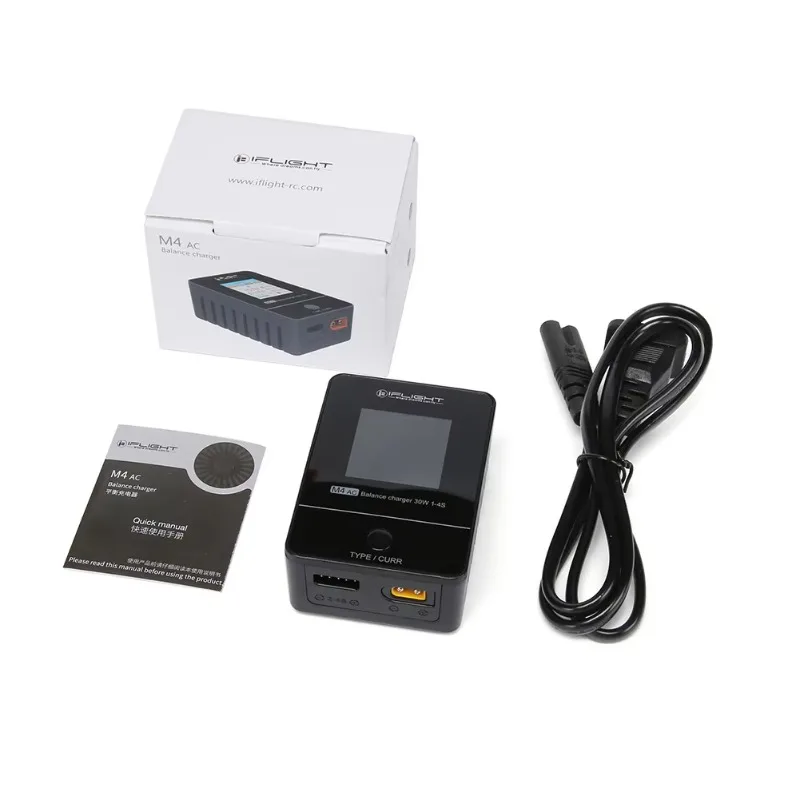 Cargador inteligente de equilibrio IFlight M4 AC 30W 2.5A - 2-4S, pantalla de visión completa, 100-240V, salida XT30, Dron de carreras con visión en primera persona
