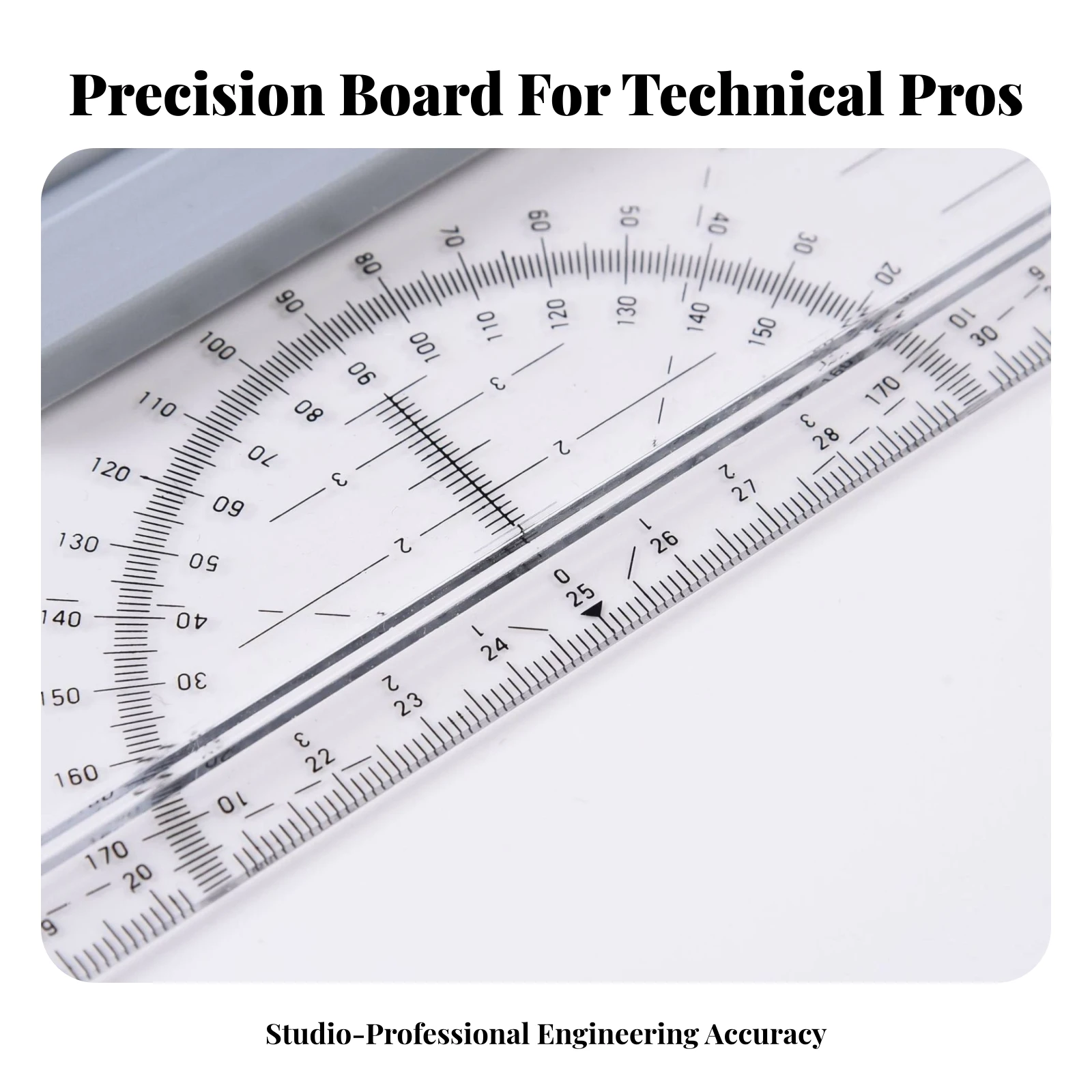 Drafting Board with Ruler Transparent Drawing Board with Protractor Multifunctional Sturdy for Engineers, Engineering