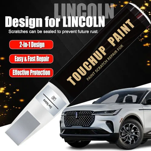 Car Touch Up Paint(Silver Radiance(JS)) for LINCOLN Car Paint Scratch Repair Kit, Quick & Easy Solution to Repair