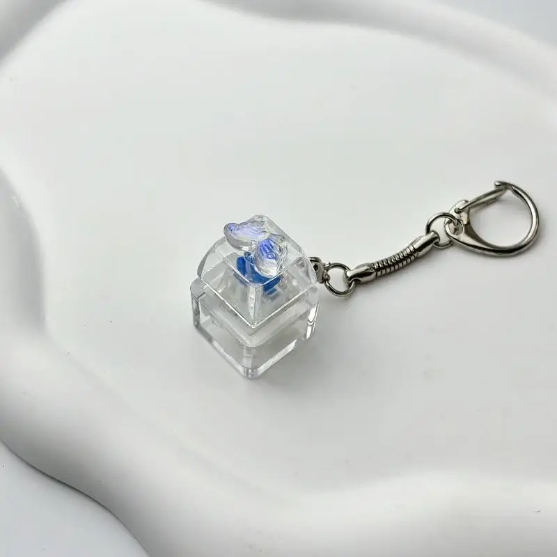1/2/3/4/9 Keys Keyboard Fidget Toys Butterfly LED Crystal Keycap Keychain Stress Relief Fingertip Gadget Decompression Toys