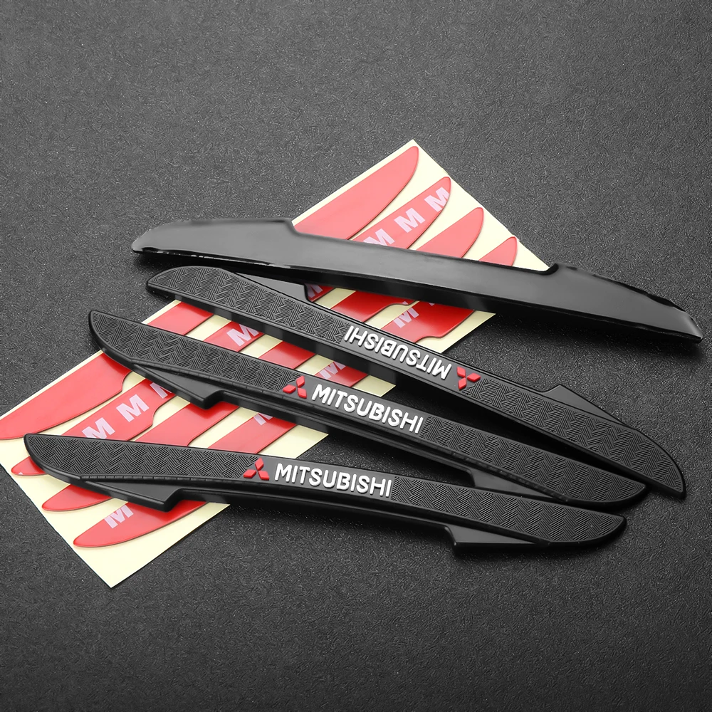 4pcs Rubber Car Door Edge Protector Stickers Anti Collision Strips For Mitsubishi Lancer 9 10 Outlander 3 Asx L200 Pajero etc