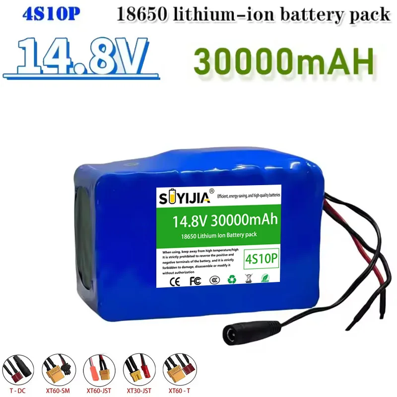 4S10P 18650 14.8V 30Ah 444Wh Lithium-ion Power Battery WithBMS for Inverter Smart Robot High-power Equipment Etc