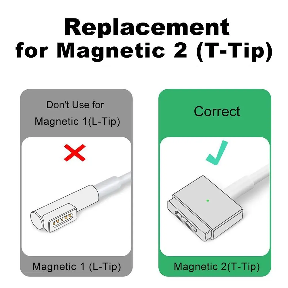 LED Indicator Laptop Connector T-Tip Plug Converter Type C to Magnetic 2 Magnetic USB C Adapter For MacBook Air/Pro