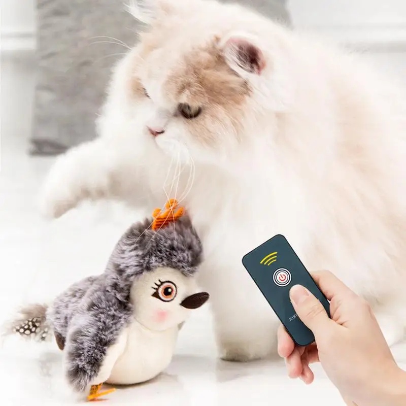 Flapping Sandpiper Electronic Cat Toy Owl Bird Simulation Cat Catnip Toy ricarica USB telecomando Switchs Pet Companion Toy