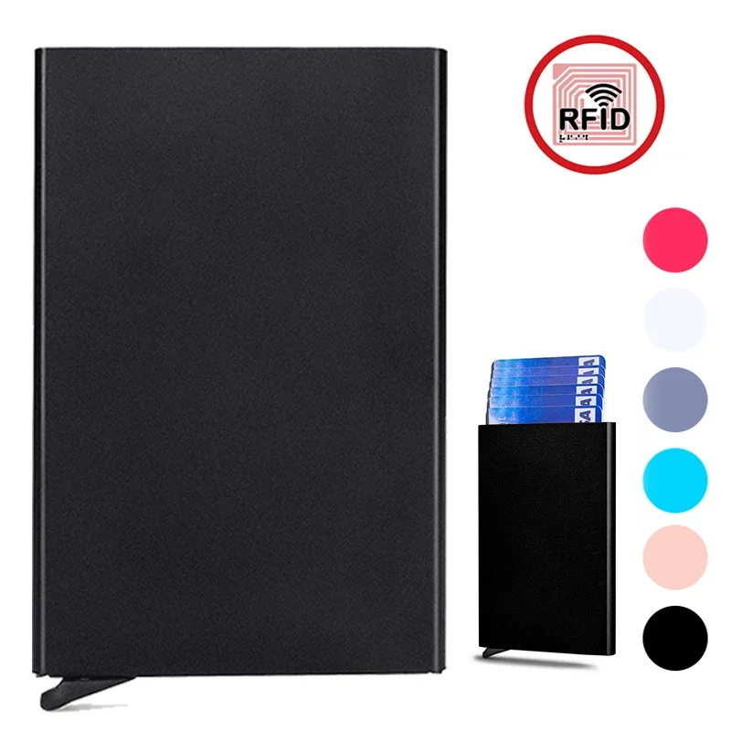 Men's Anti Rfid Blocking Protected Card Holder, Top Quality Metal Business ID Credit Card Case, Prefect Gift for Him on Birthday