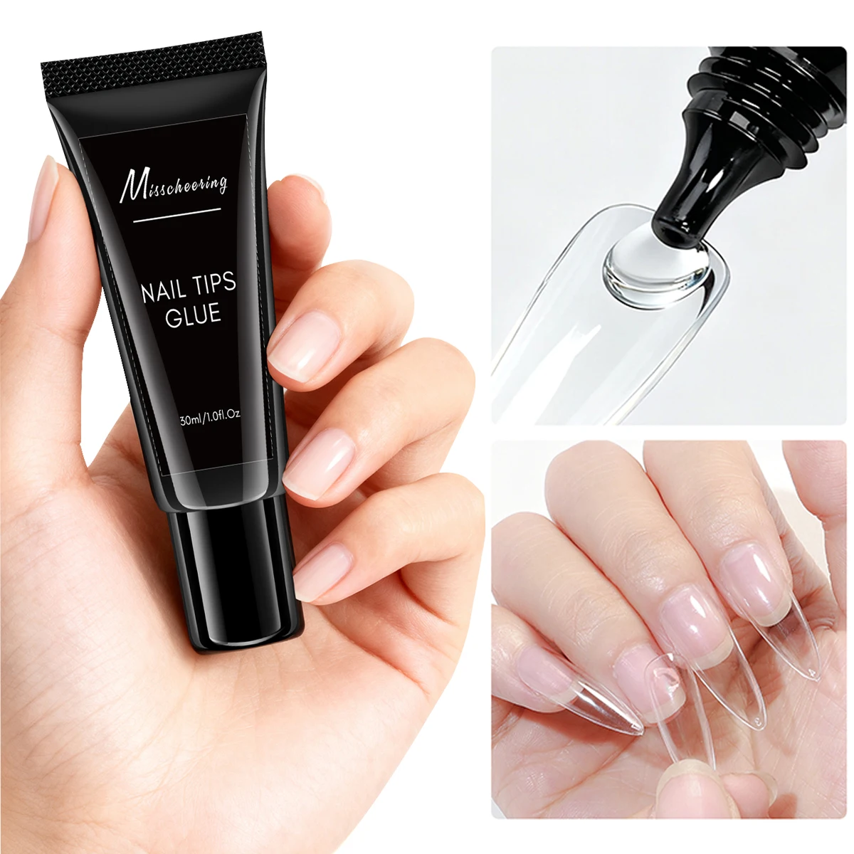 15/30ml Solid Nail Glue for Press on Nails for Soft Gel Nail Tips Strong Adhesive Acrylic Rhinestone Glue for Manicure Extension