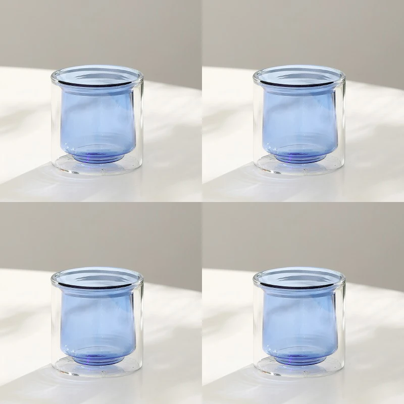 Set of 4 Colorful Glass Candle Jars For Table Mantel Wedding Candlelight Candle Containers Making Supplies