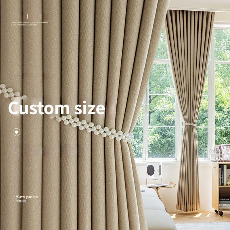 

Blackout Curtains for Living Room Luxury Bedroom Thickened Cotton Linen Hotel Custom Fashion Simple Home Decoration Window Door