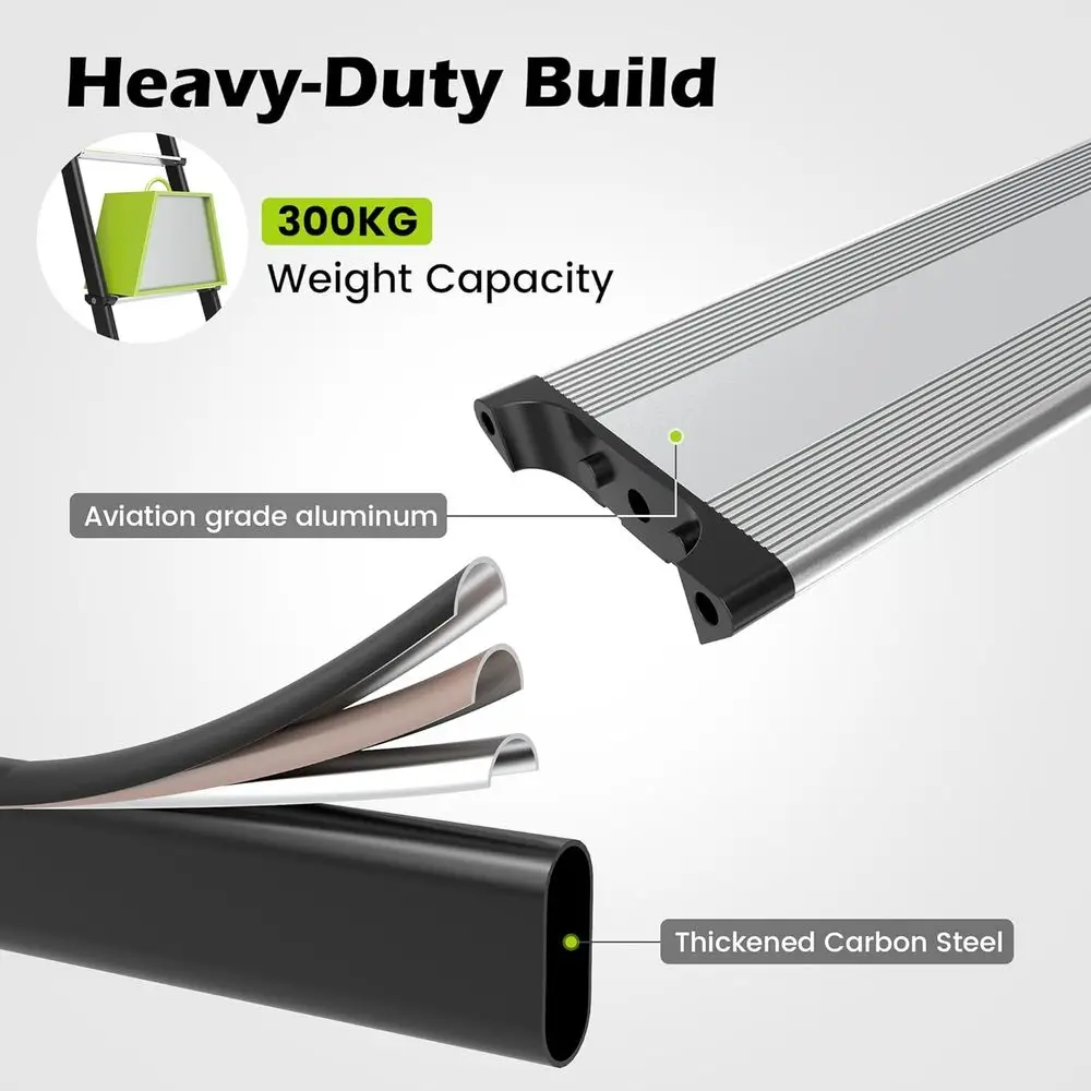 سلم بطابقين قابل للتعديل بـ 8 خطوات، سعة 660 رطل، مضاد للانزلاق، ألومنيوم فولاذي، للمخيمات، النوم، غرف الأطفال، يناسب الأسرة 57-63 #2