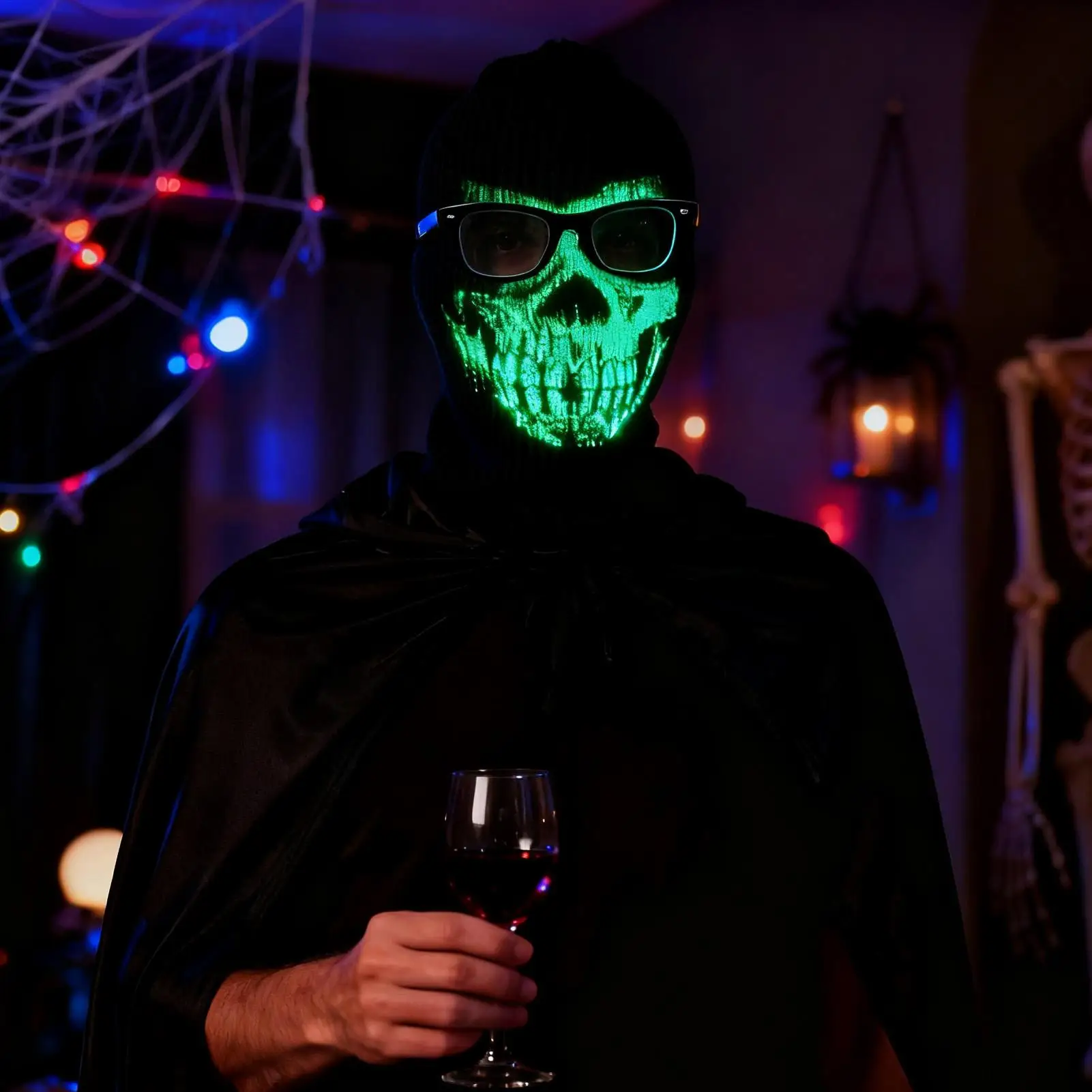 

Чехол для лица на зиму, Хэллоуин, капюшон с черепом, светящиеся зимние термолыжные гетры для катания на лыжах, гетры для бега, велосипедистов, женщин, косплей