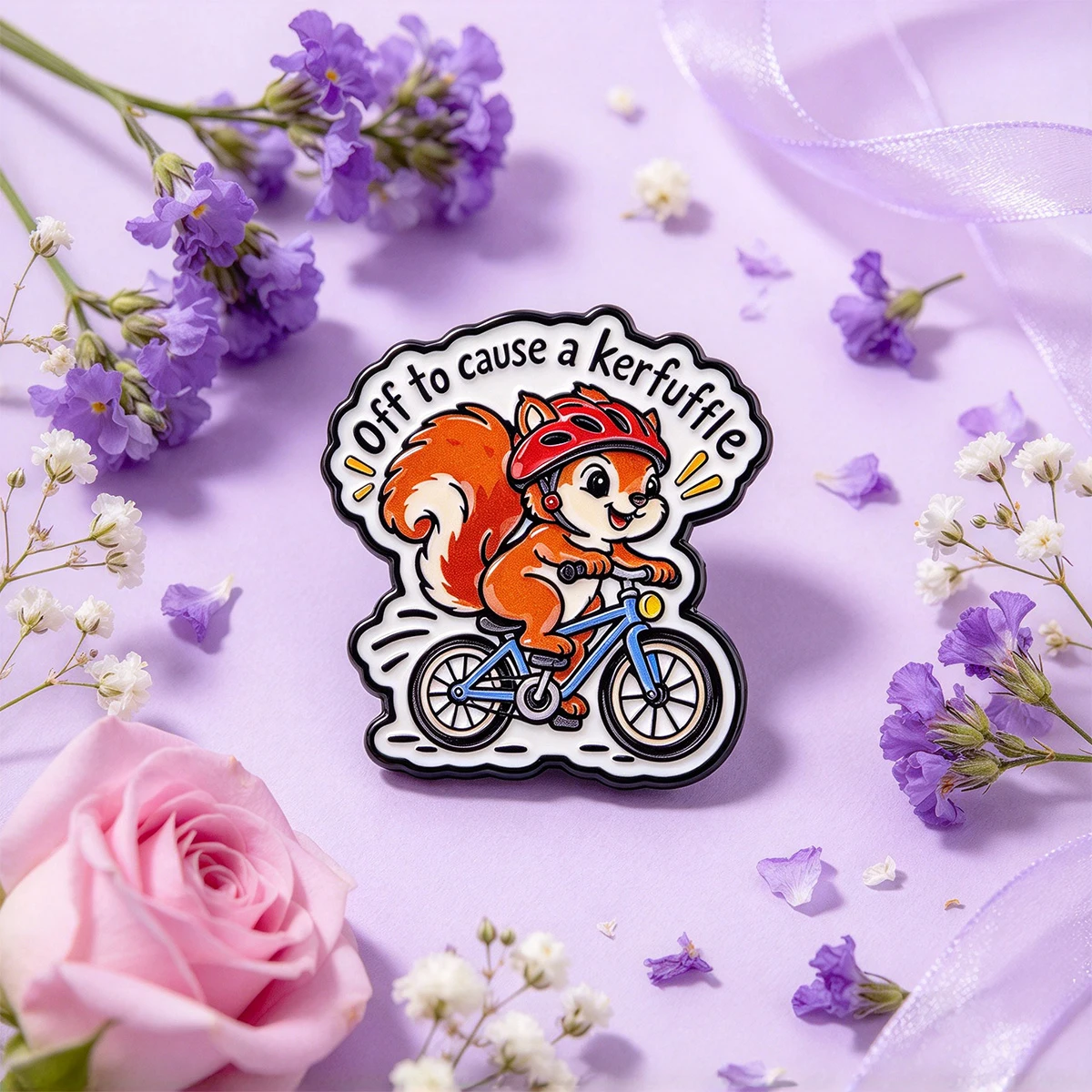 9pcs Animal Enamel Pin Off To Cause A Kerfuffle Cartoon Squirrel Lapel Badge Metal Brooch for Jacket Backpack Hat Decor Gift