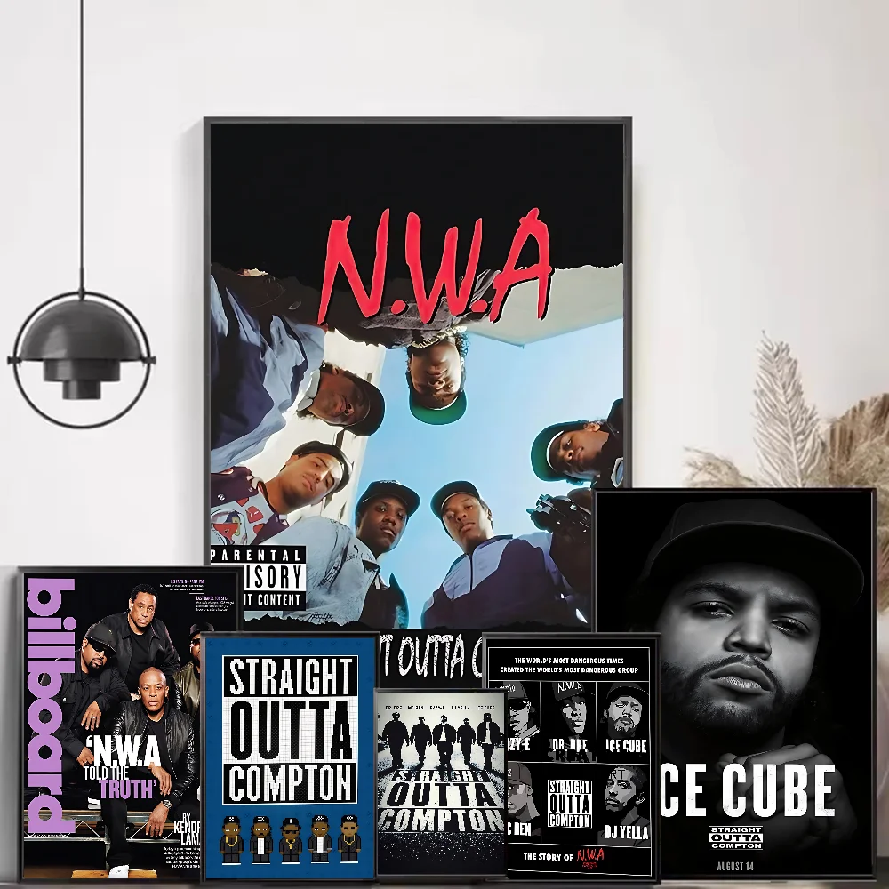 N-NWA Hip Hop Rapper Straight Outta Compton Poster Home Living Room Bedroom Bar Cafe Art Decor