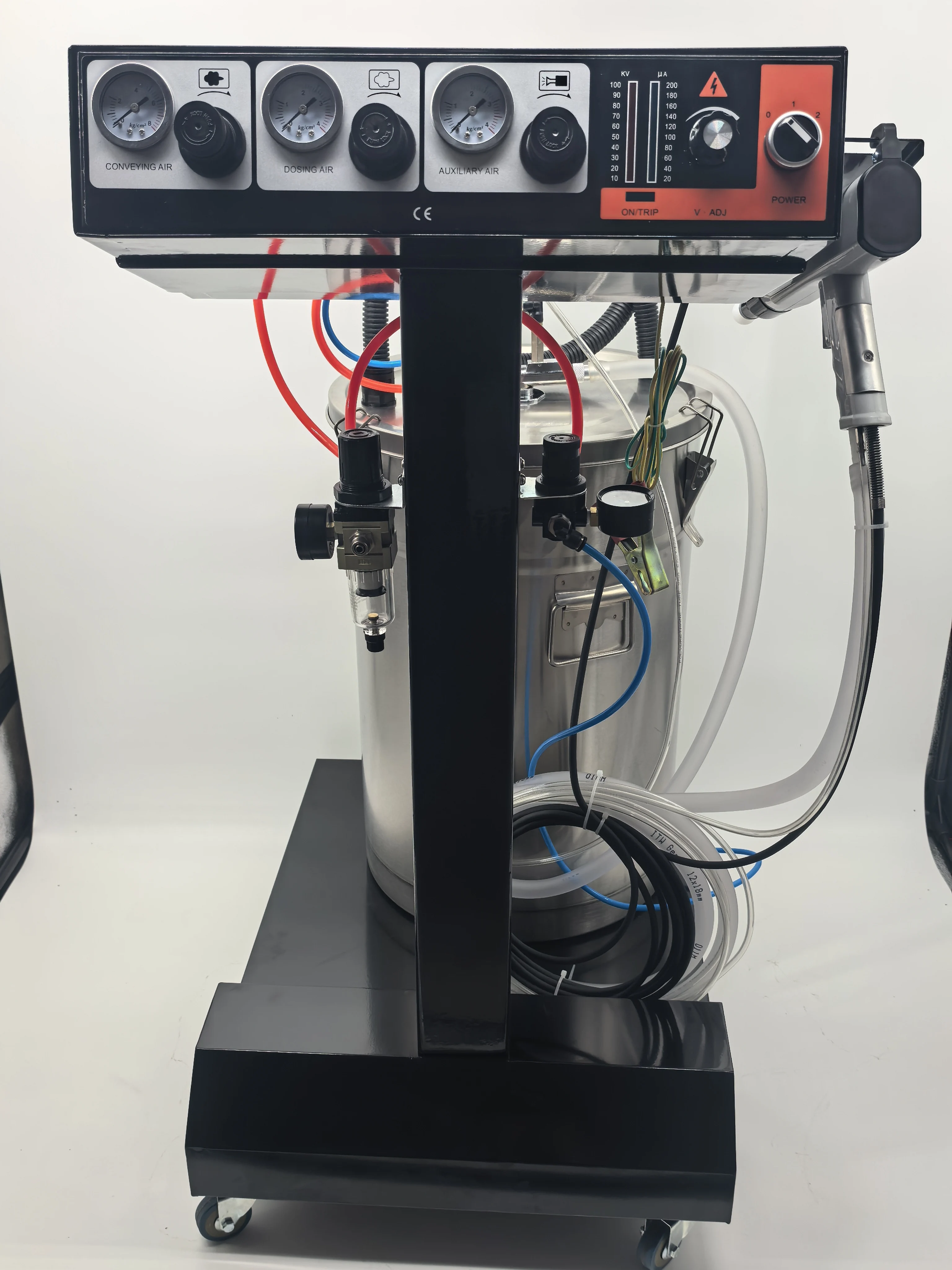 Máquina de pintura de revestimento em pó eletrostático 50W 45L Capacidade Pistola com taxa de fluxo de 450 g/min para metal e madeira