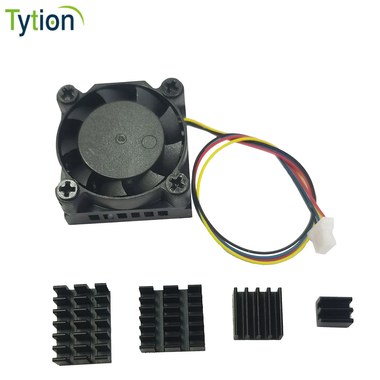 Raspberry Pi 5 Cooling Radiator Fan Set Including Cooling Fins Aluminum Base and Thermal Conductive Adhesive