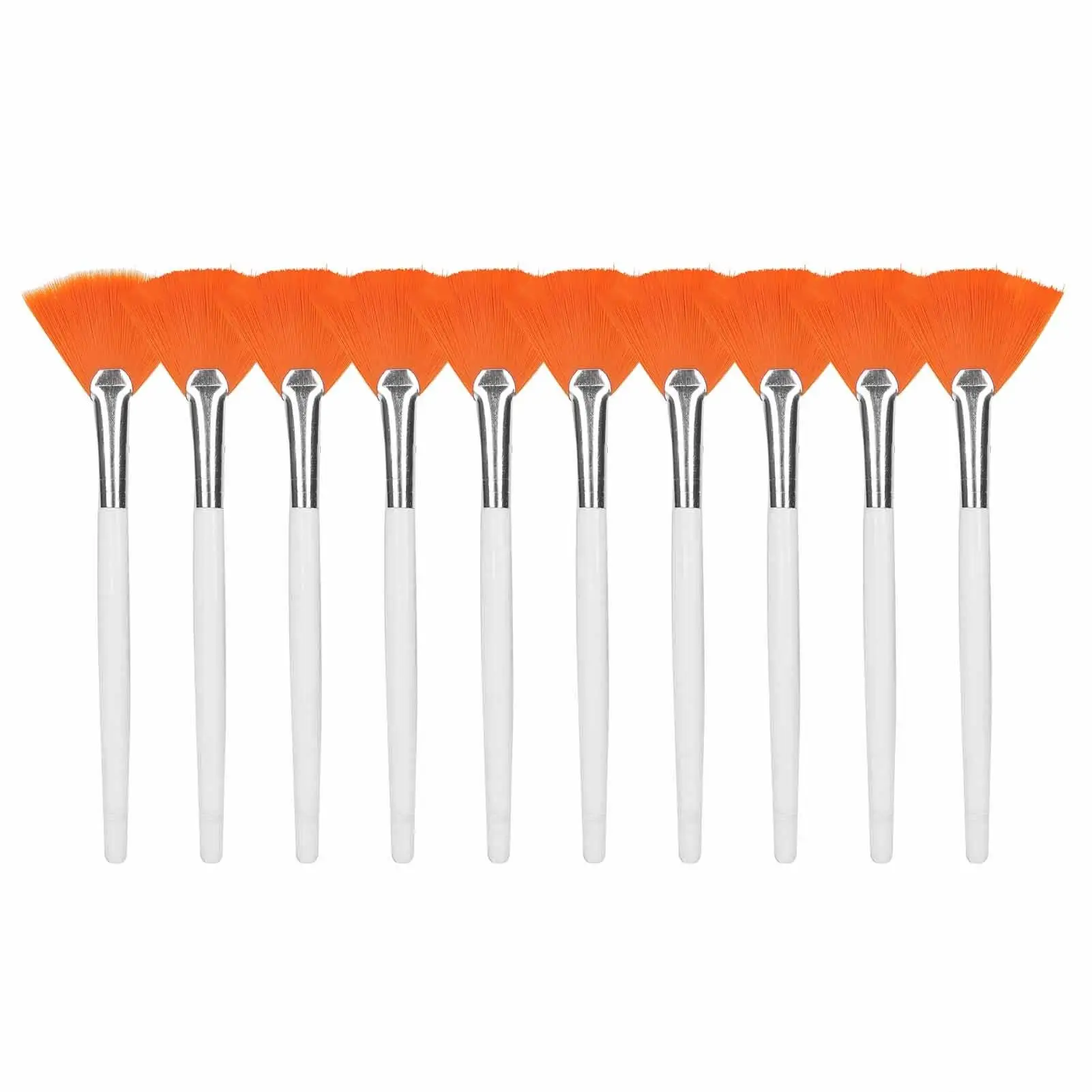 10pcs Soft Facial Mask Brushes Set - Professional Makeup Applicator Fan Brushes for Cosmetics