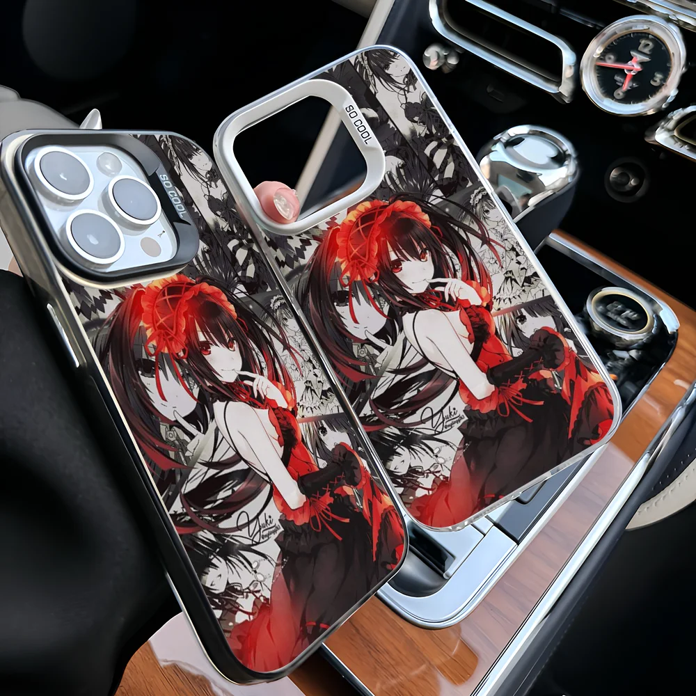 Epc Date A Live Tokisaki Kurumi Phone Case IMD Phone Case For IPhone 16 15 14 13 12 11 Pro Max Plus Color Silver Cover