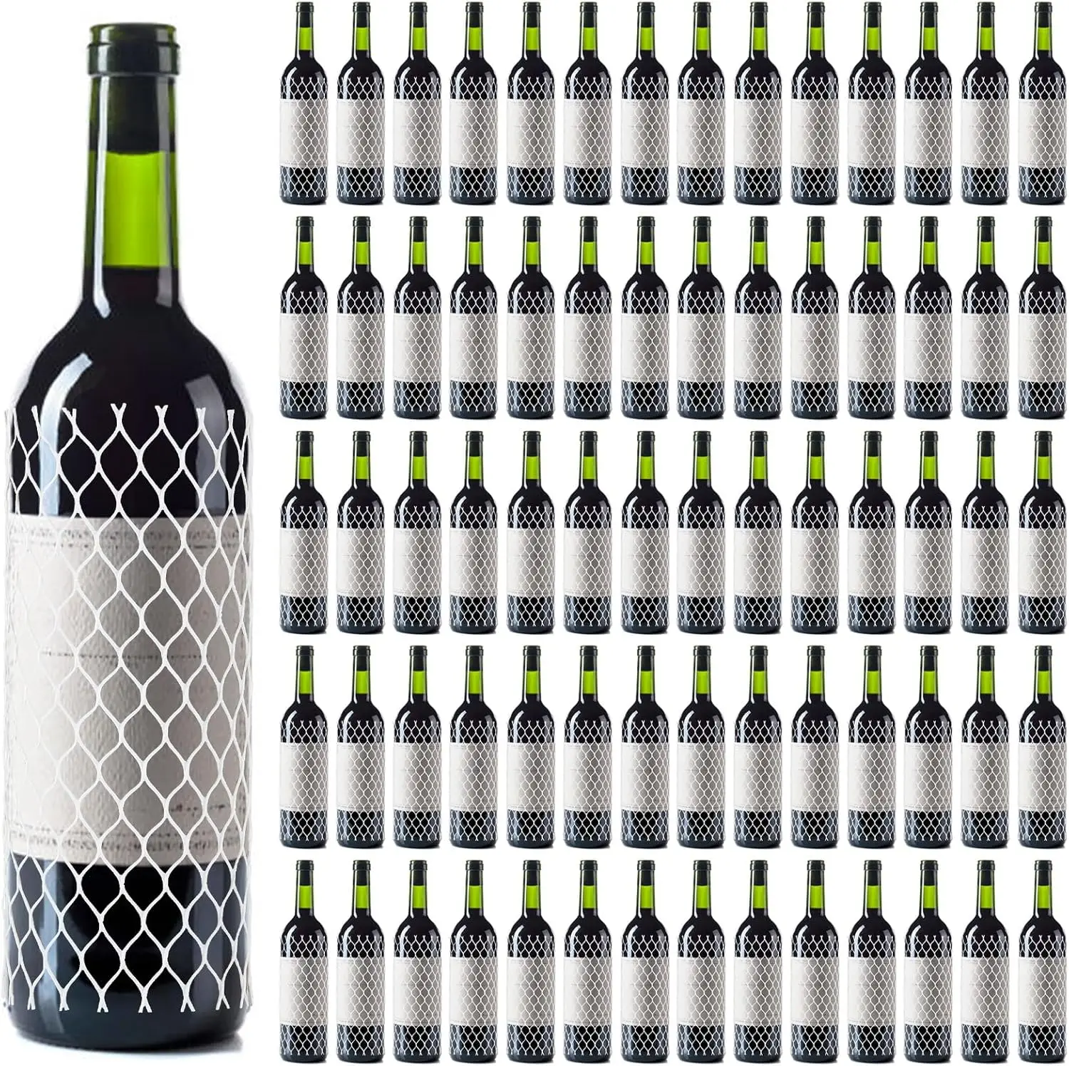 

400 Pcs Wine Mesh Liquor Bottles Protector Sleeves 7.8 Inch PE Net Wine Bottle Protector for Travel Glass Liquor Bottle Sleeves,