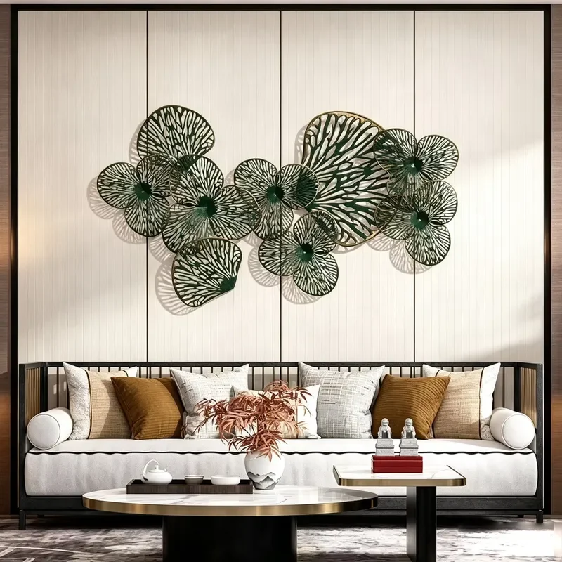 Metal Leaf Art Deco Handmade Steel Wall Sculpture Modern Hollow Hanging Living Room Hotel Lobby Home Decoration Birthday