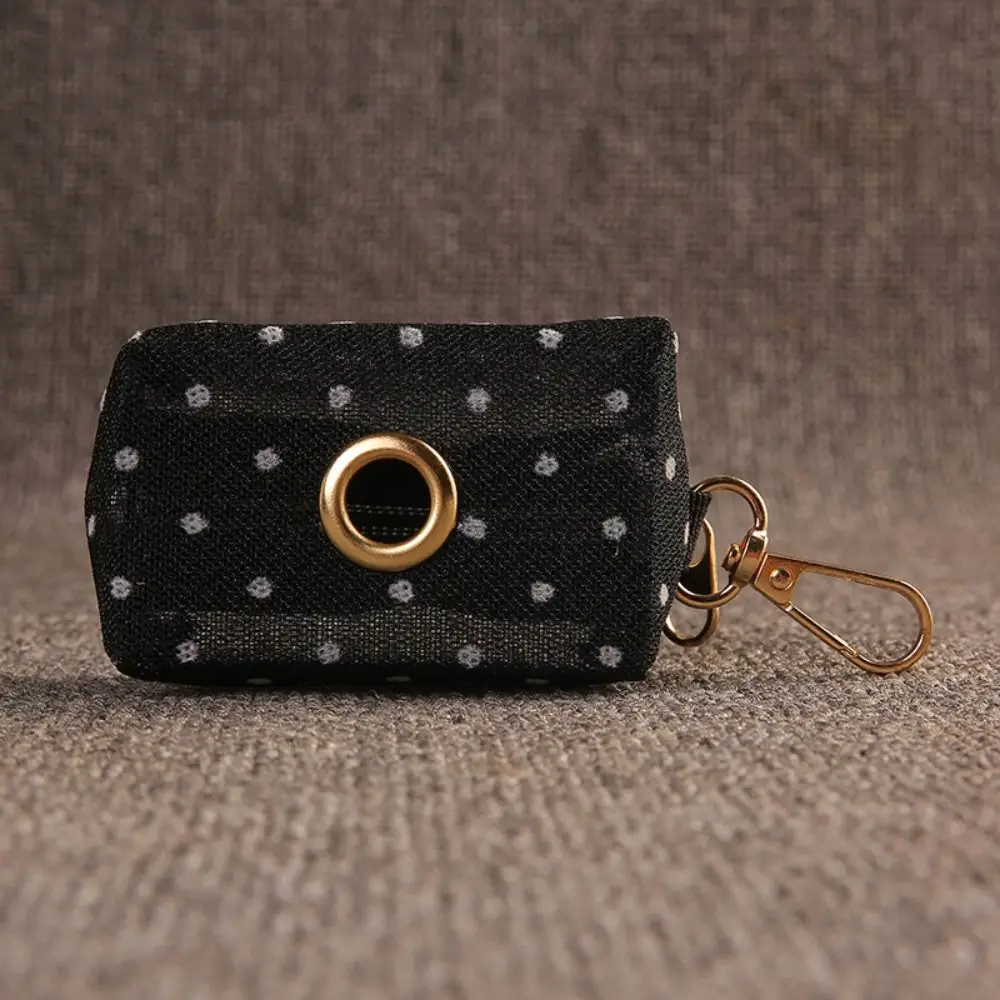 Cute Lace Mesh Poop Bag Dispenser Keychain Clip Portable Poop Bag Holder Mini Size Zipper Closure Waste Bag Pouch Pet Accessory