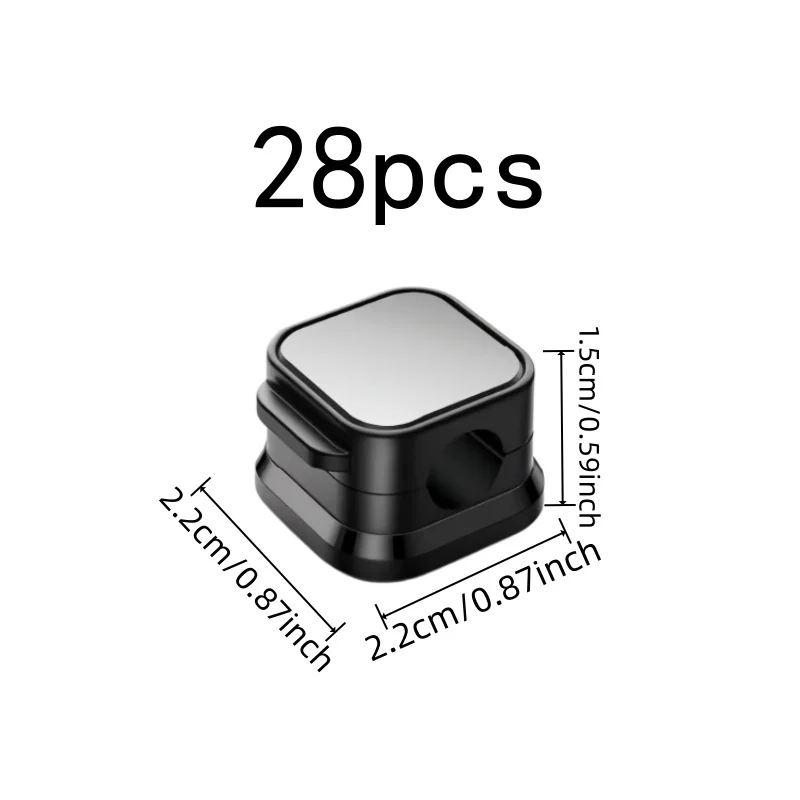 28 pcs Magnetic Cable Management with Multi-Cable Compatible, ideal for Office Desk Tidying and Bedside Wire Management