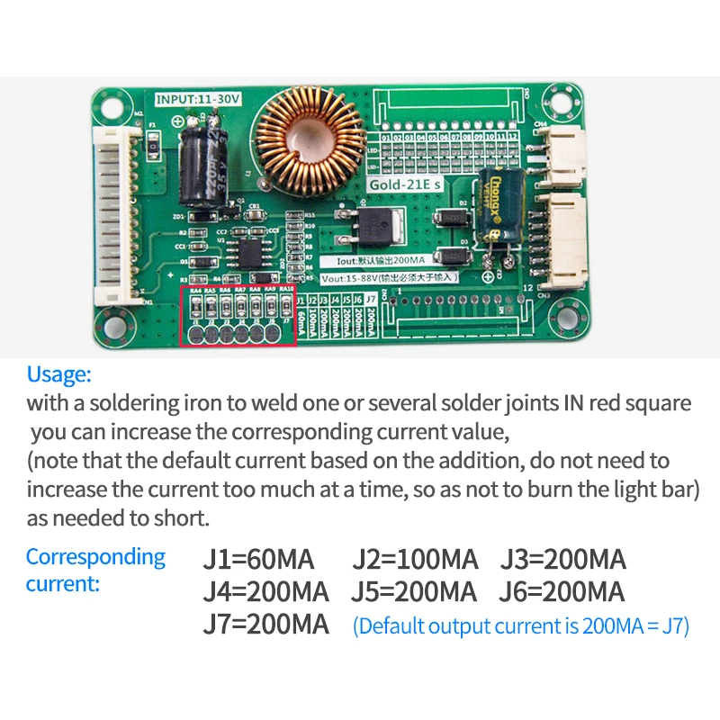 Per TV LED da 10-48 pollici scheda a corrente costante TV LCD retroilluminazione scheda boost a corrente costante 200MA Gold-21Es