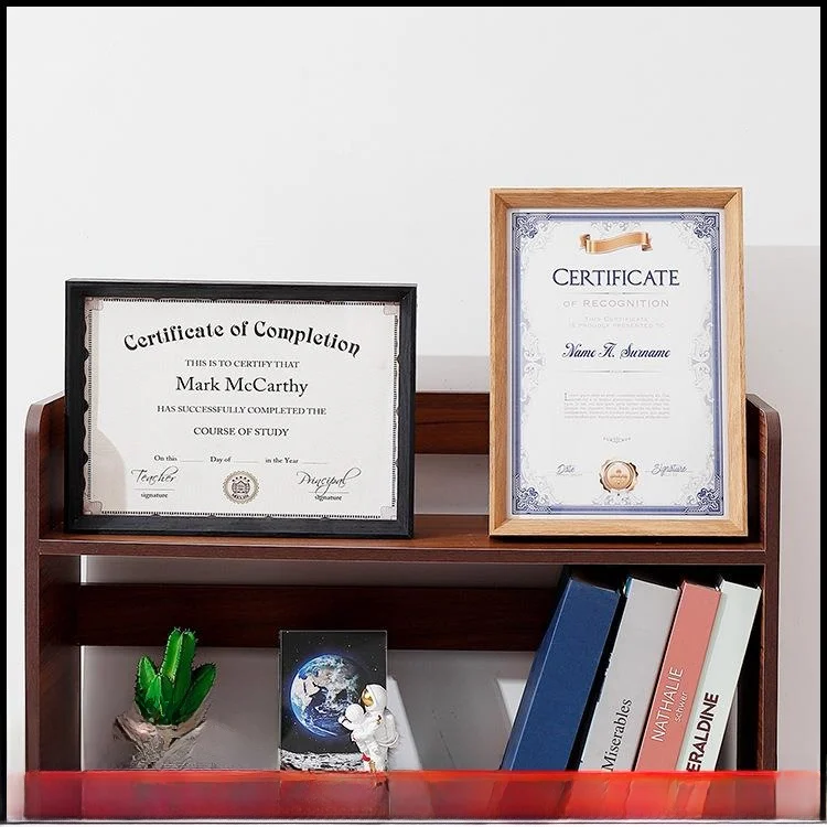 A4  Certificate  Wood Picture Frame Double-Sided Glass Wall Display Frame Home Decor DIY Parent-Child Painting Frame