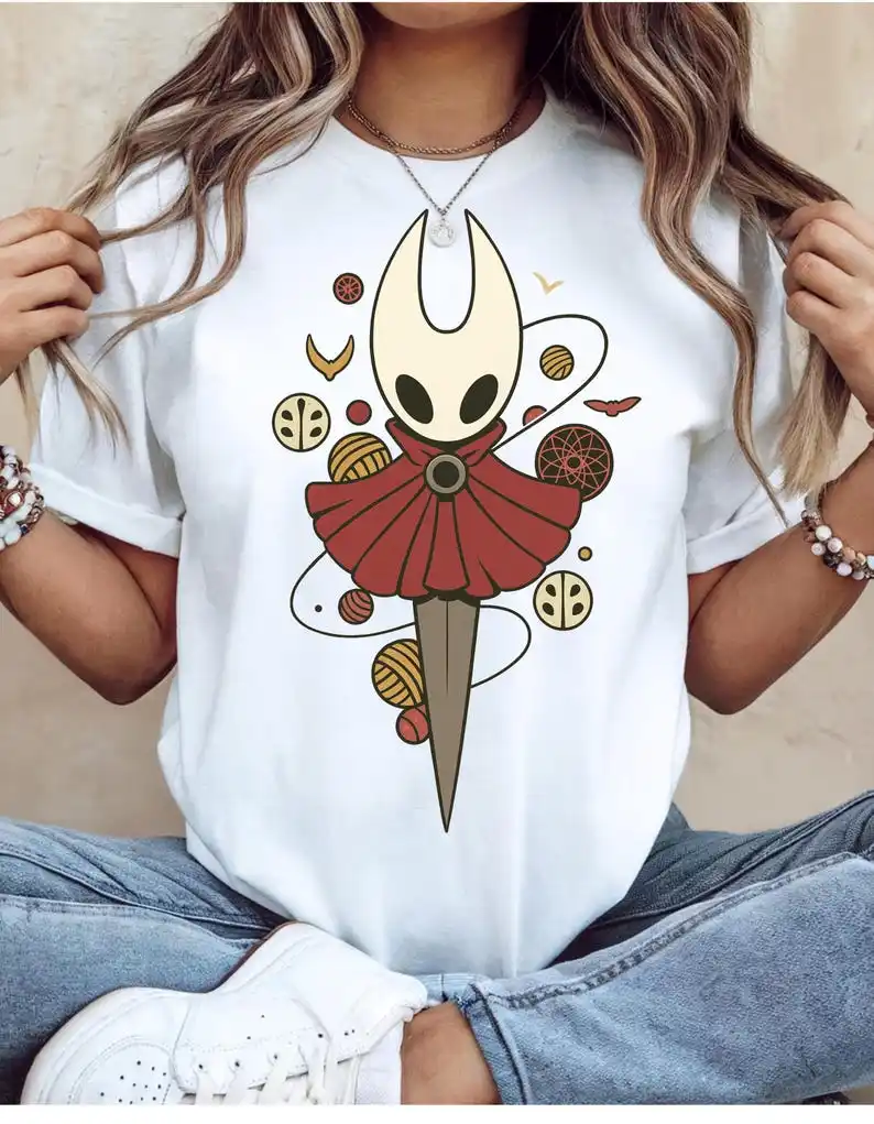 

Hornet Hollow Knight T-shirt Gothic Indie Gaming Tee Anime Warrior Fan T Shirt Vintage Style Men Women T-shirt By Hamuwear