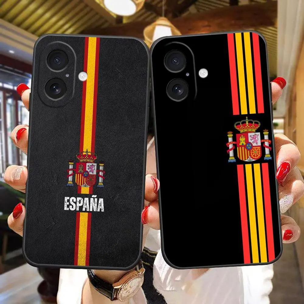 Phone Case For iphone Apple 17 17E AIR 16E 16 15 14 8 7 Plus 13 12 11 XR Pro Max SE4 Funda Case DIY Shell Cover Flag Of Spain