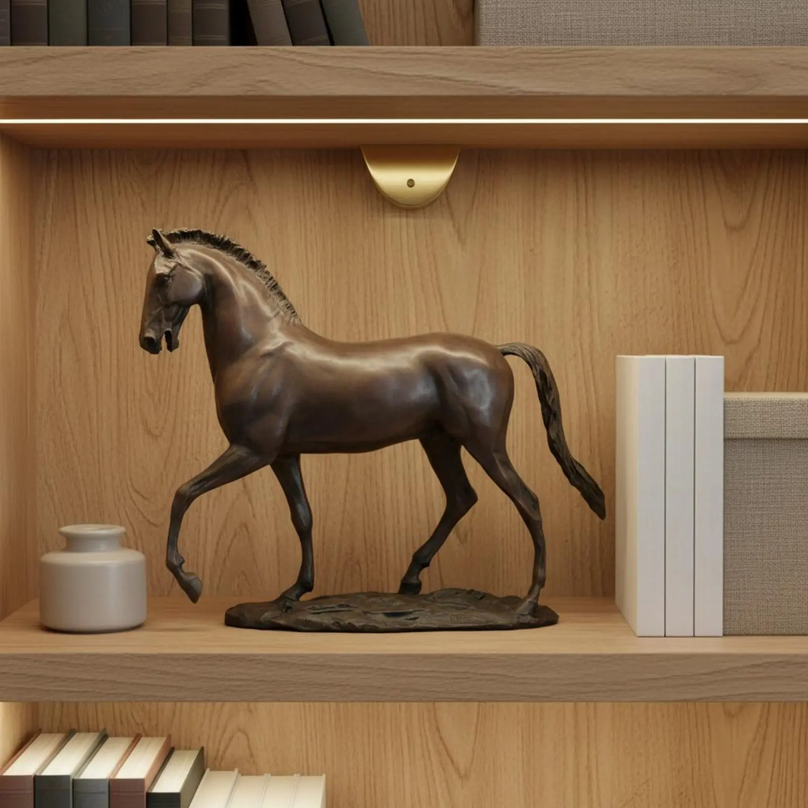 Astrological Horse Statue Cast Brass Bronze Horse Statue Home Decor Solid Copper Micro-Carving for Commencement Event