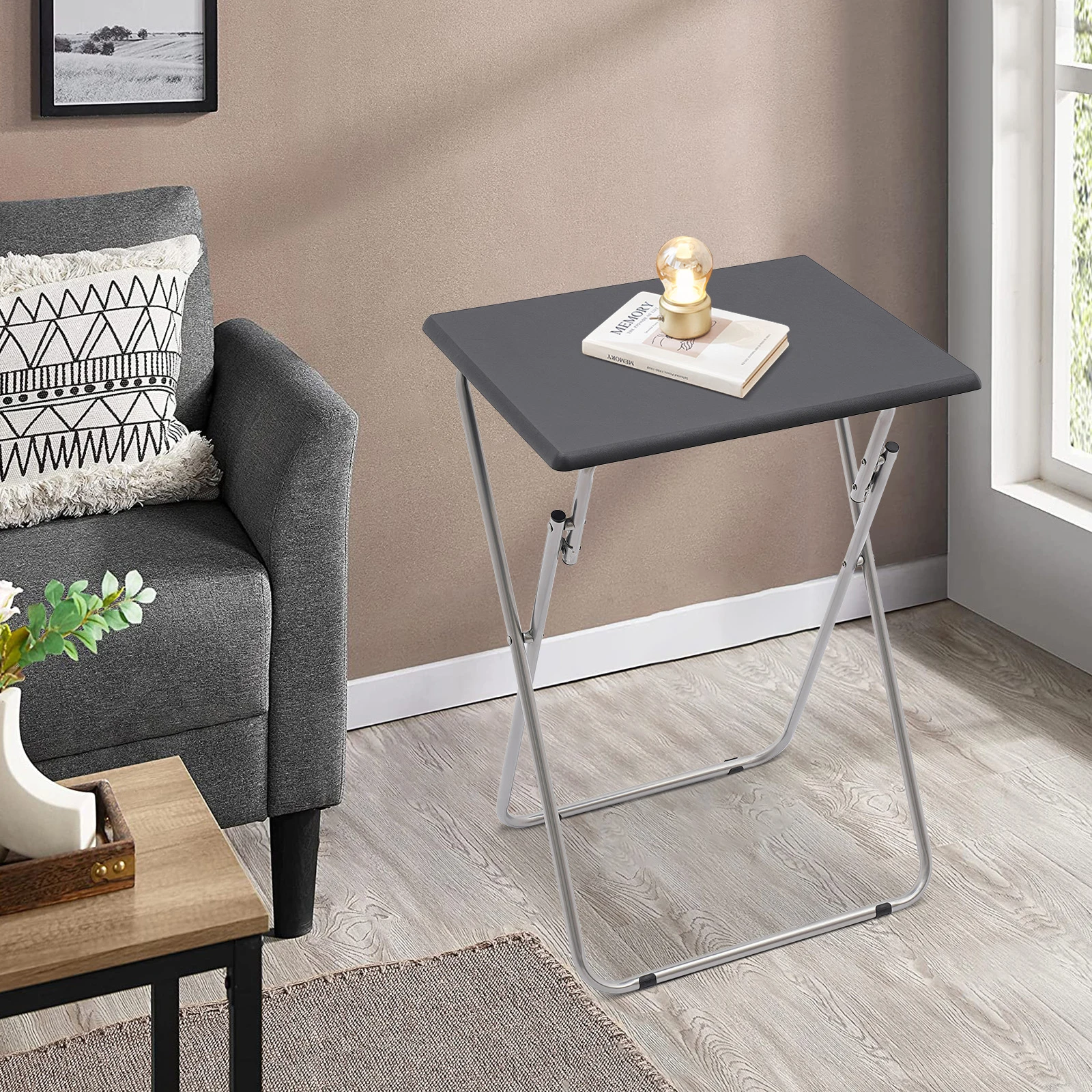 

Modern Free-standing Folding TV Tray Table TV Dinner Table Tray Table