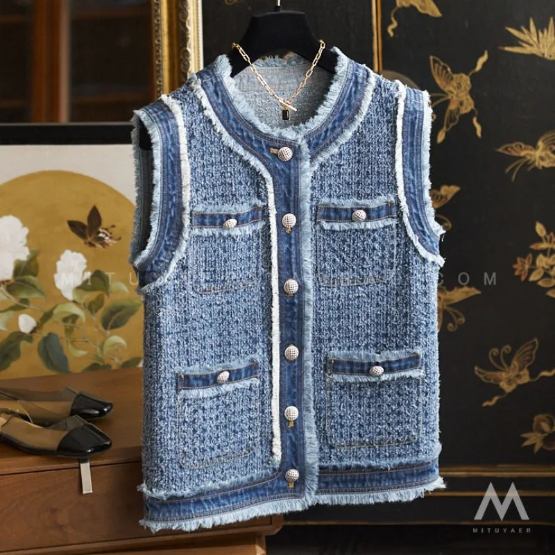 Nappe gilet per le donne Roupas Femininas Denim gilet Chaleco Mujer Lady Ropa autunno Top giacca Vintage nuovo cappotto