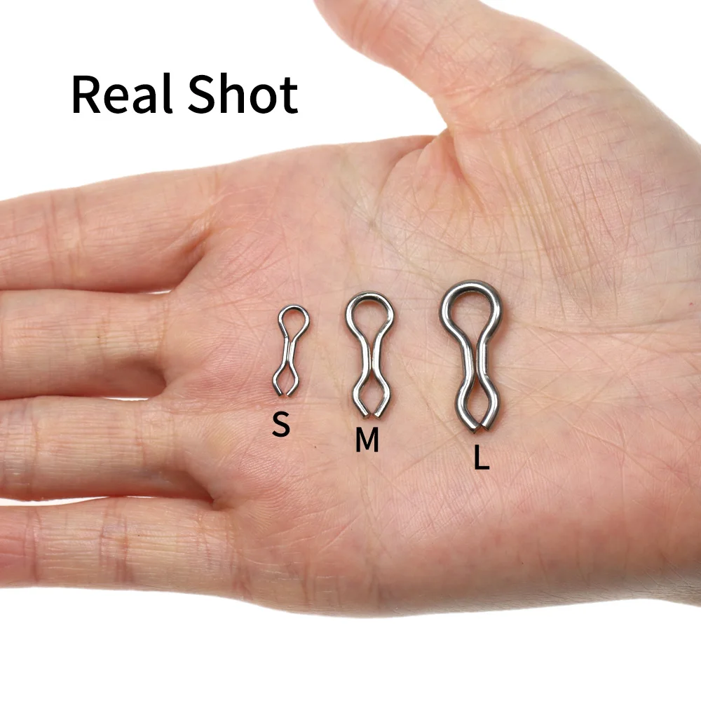 Elllv 50pcs Stainless Steel DO-IT Mould Loops Anti-corrsion Fishing Sinkers Jigs Lure Molding Wire Eyelets Splay Rings S M L