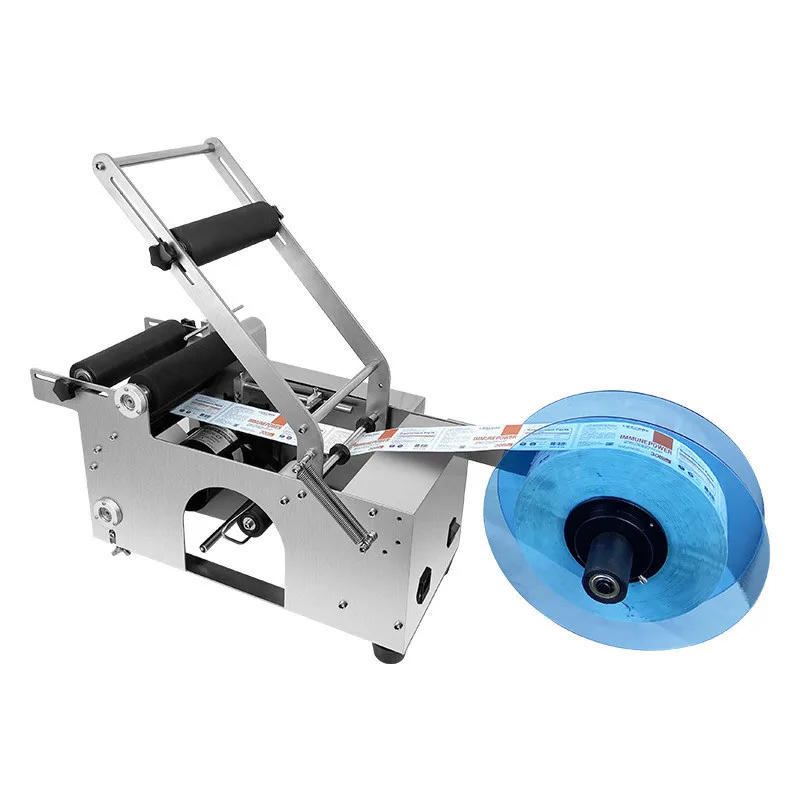 

Portable Semi Automatic Tabletop Sticker Pasting Machine Vial Jar Tin Can Flat square Glass PET Round Bottle Labeling Machine