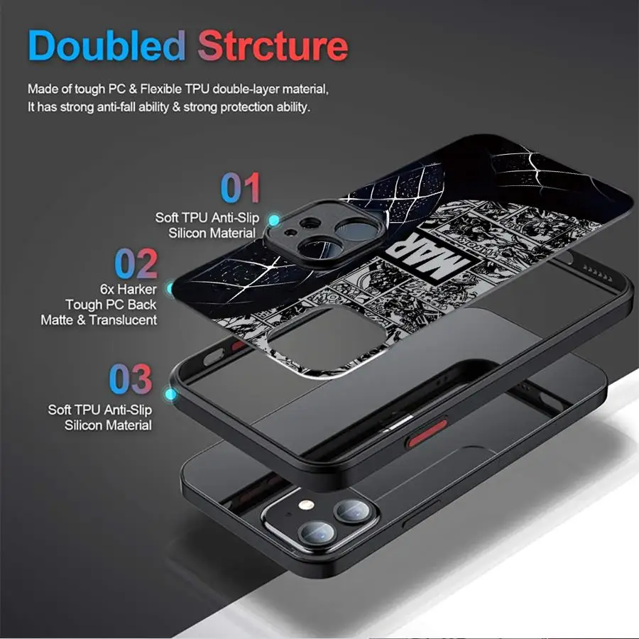 Cartoon Spider Man Case voor iPhone 11 13 Mini XR X 14 16 Pro Max 12 15 Plus Matte telefoon Cover