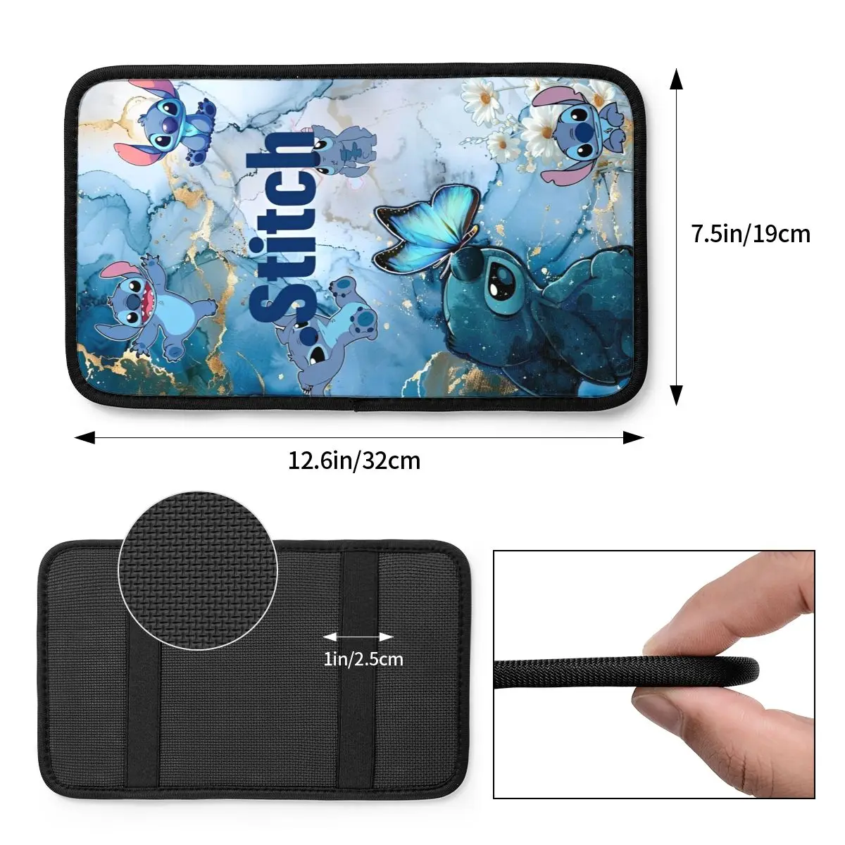 الأسد غرزة Kawaill الغريبة سيارة مركز وحدة التحكم حشوة وسادة مسند ذراع السيارة مقعد غطاء صندوق حامي لسيارة ديكور العالمي مقاوم للماء