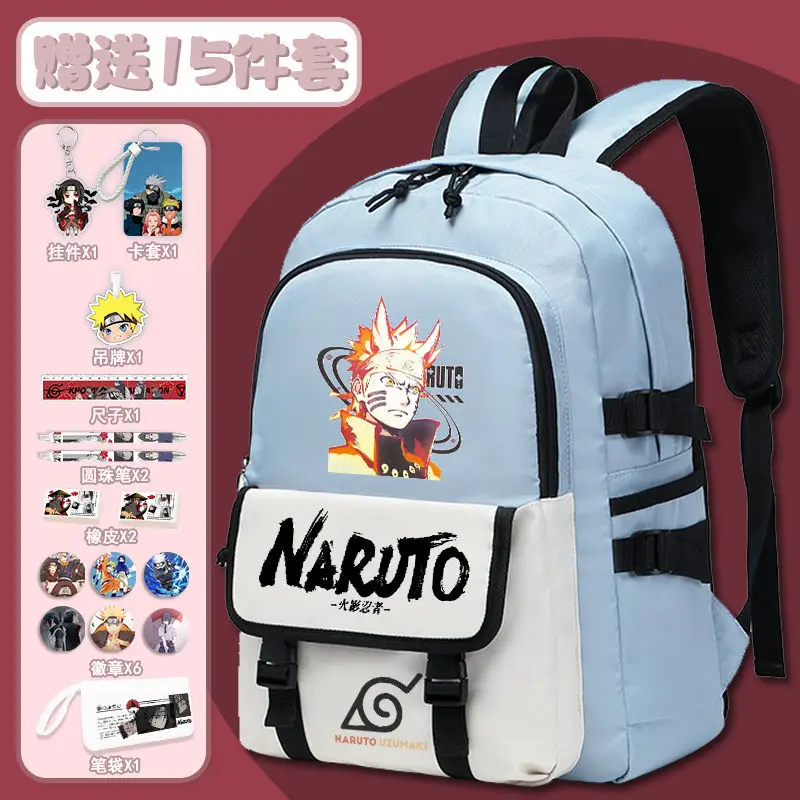 Naruto New Cartoon Student Schoolbag Large Capacity Casual and Lightweight Shoulder Pad Waterproof Stain Resistant Backpack