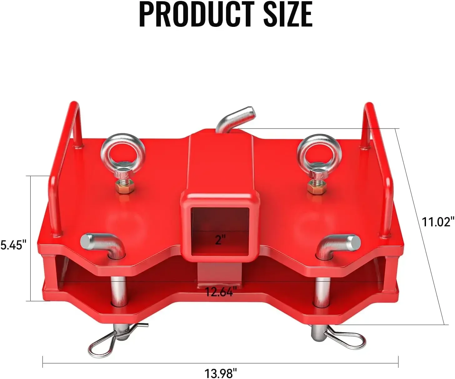 2025Universal Forklift Ball Hitch Mount for Dual Pallet Forks Trailer Towing Adapter 6500lbs Capacity