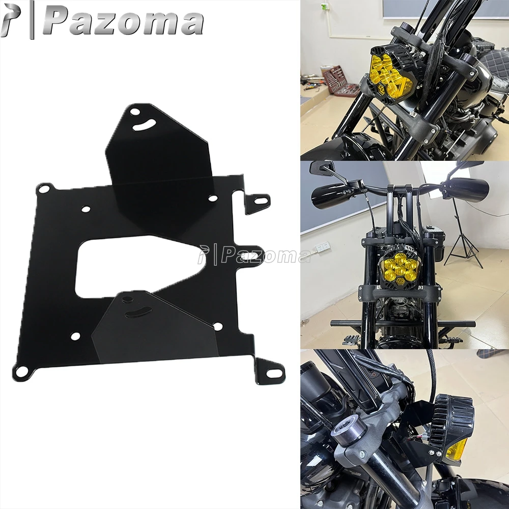 For Harley Softail Fat Bob FXFB FXFBS Motorcycle LED Auxiliary Light Lighting Bracket Support Holder System Mounting Combo Kit