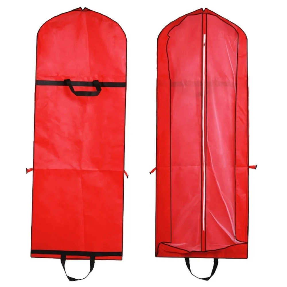 180cm Wedding Dress Cover Zipper Hanging Design Formal Dress Dust Cover Breathable Transparent Foldable Clothes Storage Bag