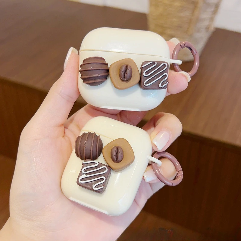 

Stereo milk white chocolate TPU Bluetooth wireless earphone case for airpods pro earphone protection case airpods 2/3 generation
