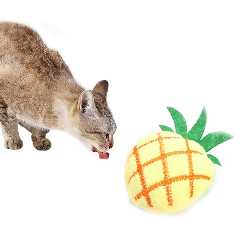 Universal Kitten Catnip Plush Toy Easy-using Decorative Fruit Pineapple Cat Chew Toys  Kitten Catnip Toy Creative