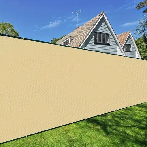 Pantalla de privacidad para valla de 6x50 pies, pantalla de valla de privacidad resistente, barrera de malla de tela para sombra al aire libre, bridas para cables incluidas, arena