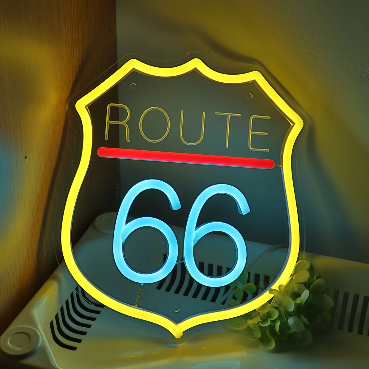 Imagem -05 - Led Wall Neon Art Sign para Decoração de Casa Route 66 Galeria Bar Clube Sala Festa Presentes 8.46 x 9.84 1pc