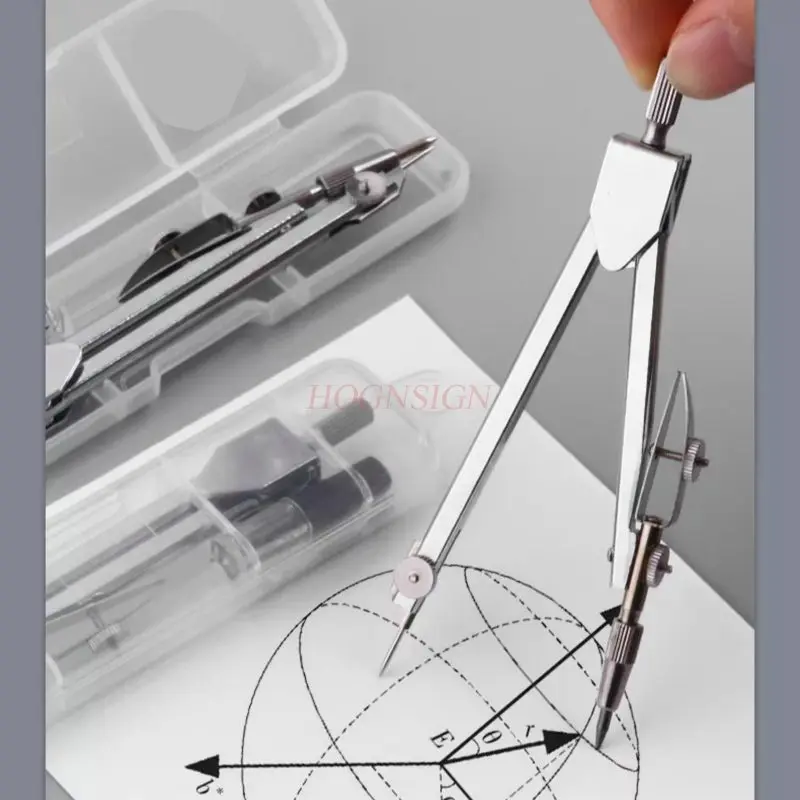 2pcs/set Metal compass, primary school students' compass tools, mechanical set, professional drawing, can clip pencil lead